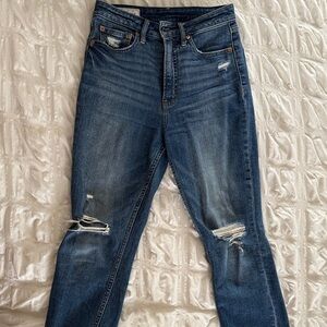 GAP Women's Distressed Skinny Jeans - Dark Blue